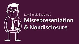 Misrepresentation and Nondisclosure  Contracts  Defenses amp Excuses [upl. by Dareen]