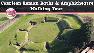 CAERLEON ROMAN BATHS amp AMPHITHEATRE WALES  Walking Tour  Pinned on Places [upl. by Hussar]