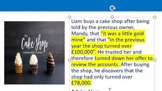 How to apply misrepresentation Liam cupcake scenario [upl. by Stallworth849]