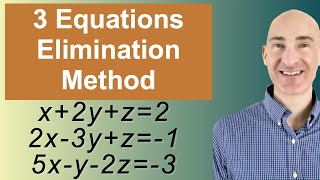 Solving Systems of 3 Equations Elimination [upl. by Ecilayram]