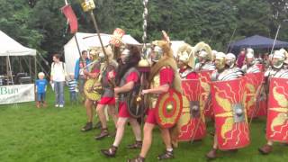 Roman Reenactment at the Amphitheatre in Caerleon Marching In [upl. by Alguire]