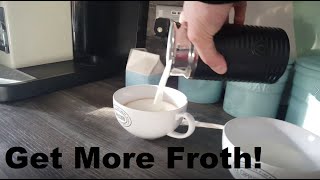 How to Get More Froth from Your Nespresso Coffee Aeroccino  Nespresso tips and help [upl. by Tnias722]