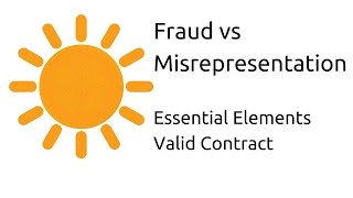 Fraud vs Misrepresentation  Other Essential Elements of a Valid Contract  CA CPT  CS amp CMA [upl. by Ajak]